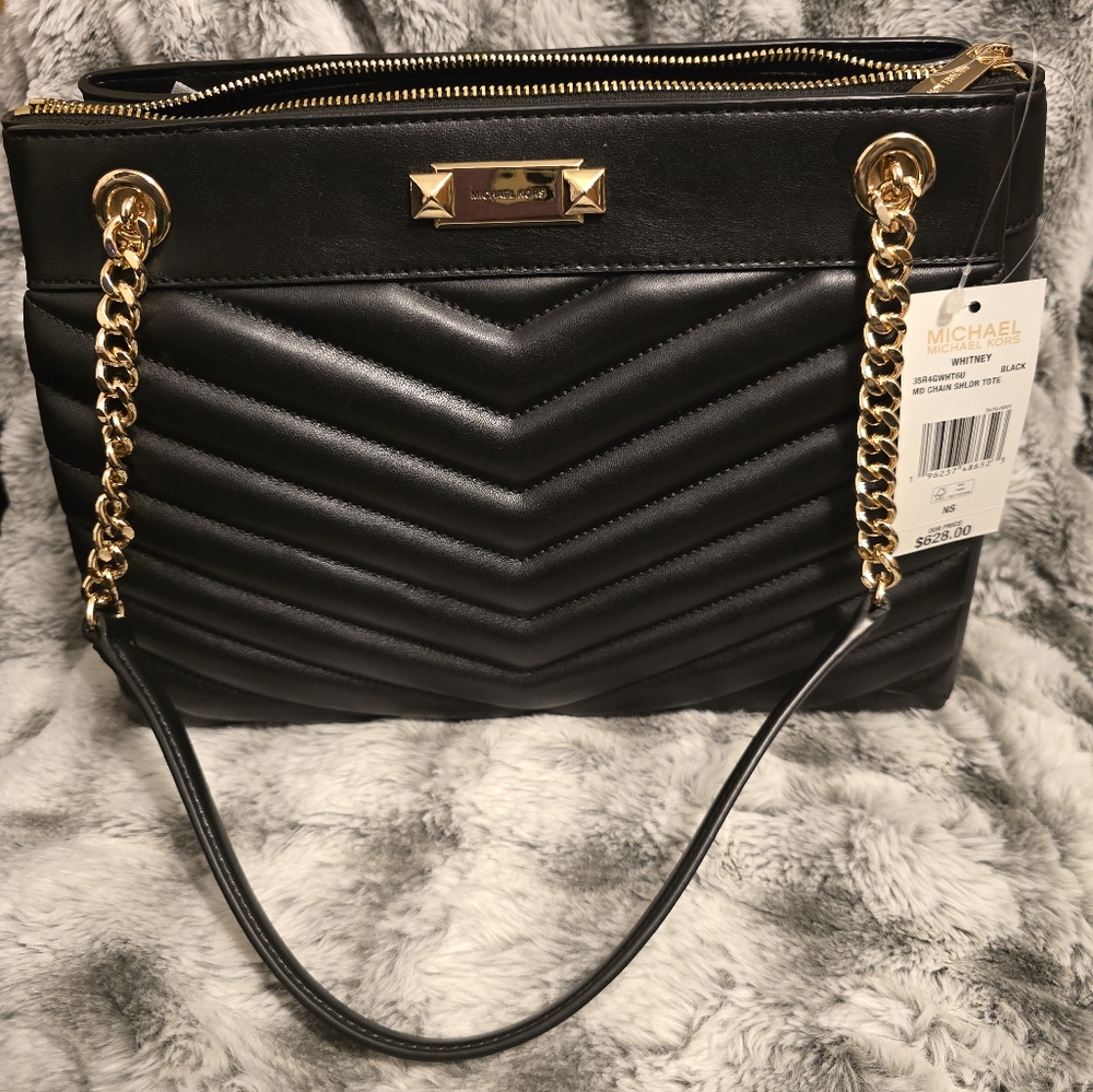 Black Quilted Leather Shoulder Bag